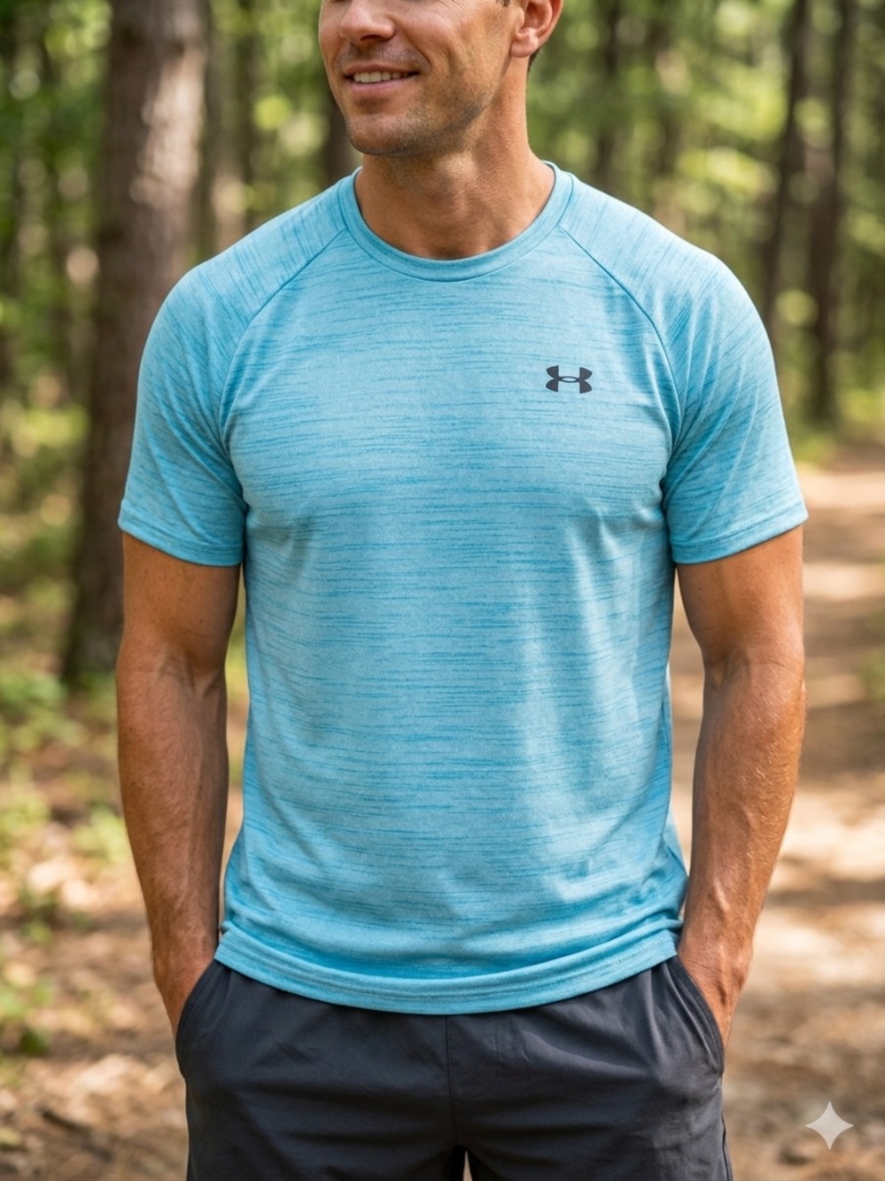 Under Armour Men’s Heathered Aqua Short-Sleeve Performance Tee